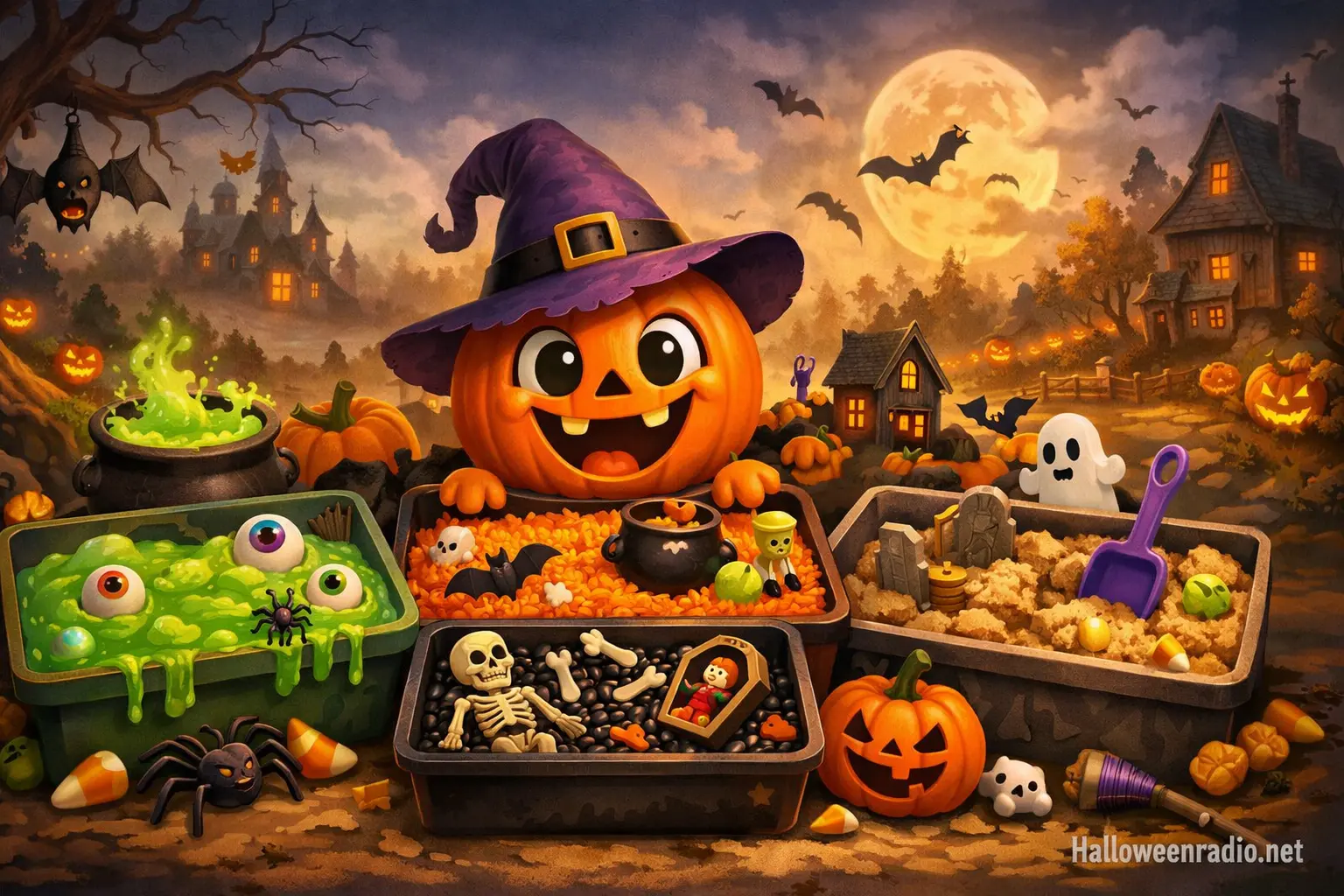 Halloween sensory bins for toddlers