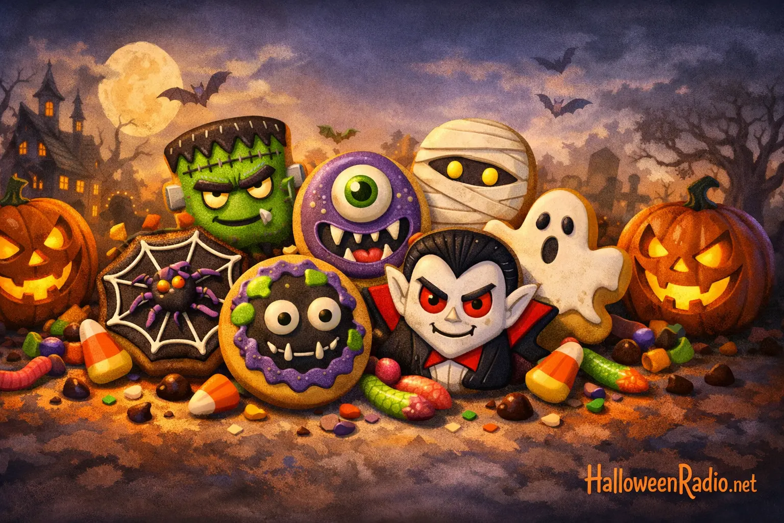 Monster cookies for spooky season
