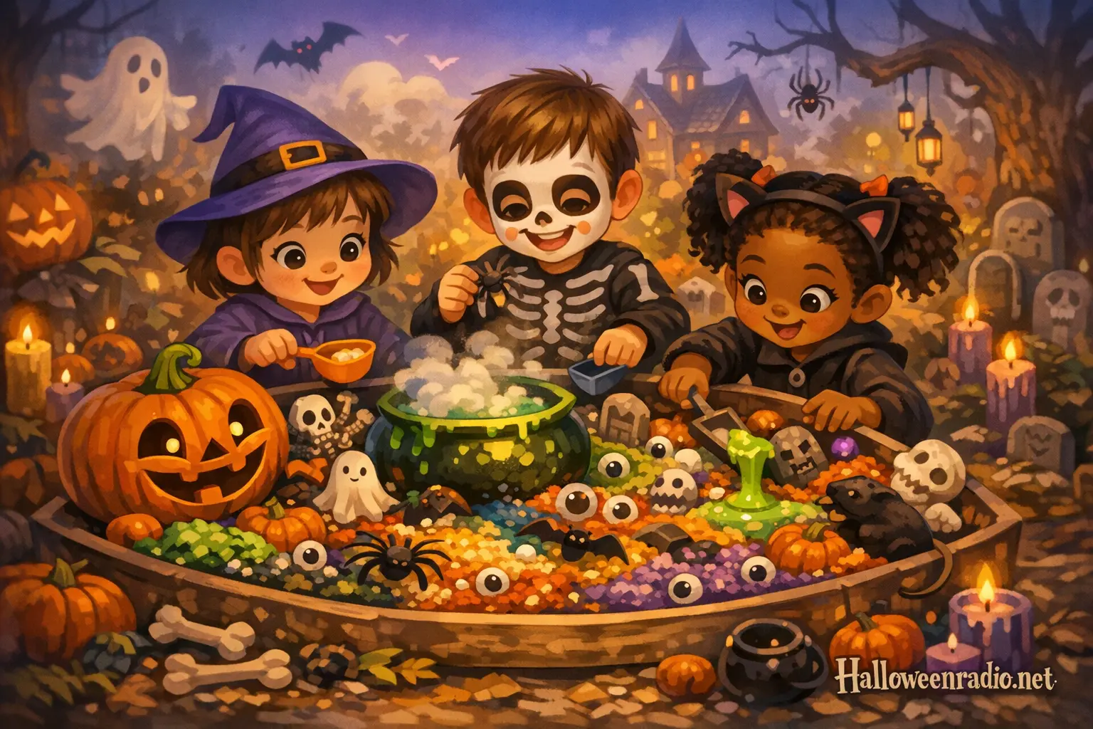 How to create a spooky sensory bin for preschoolers