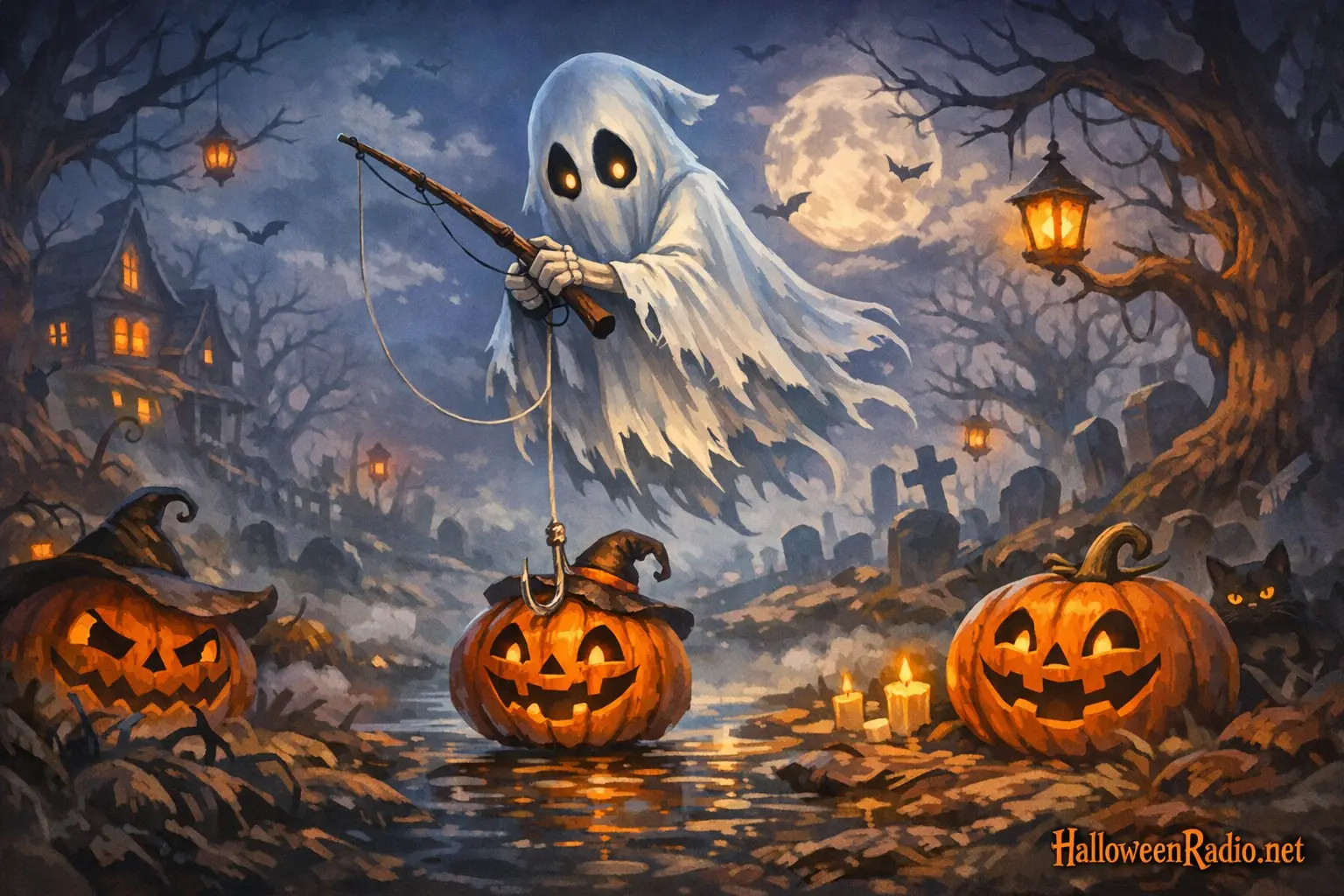 How to create a spooky floating ghost with a fishing line