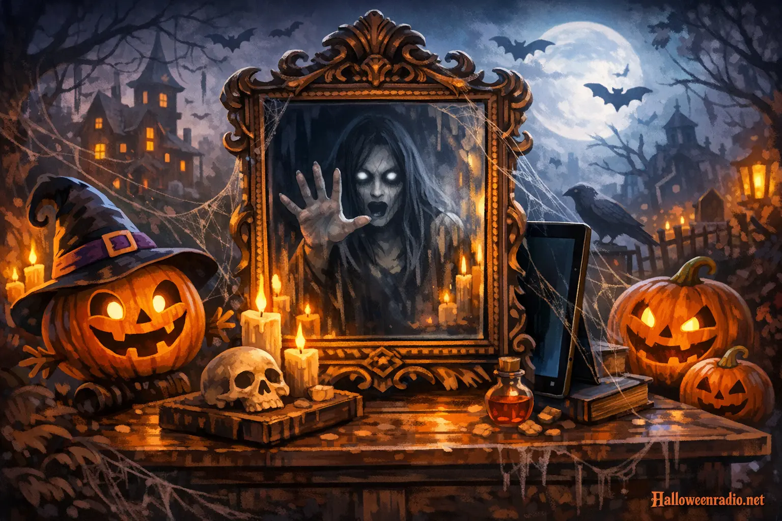 How to create a 'haunted' mirror using a one-way mirror and a tablet