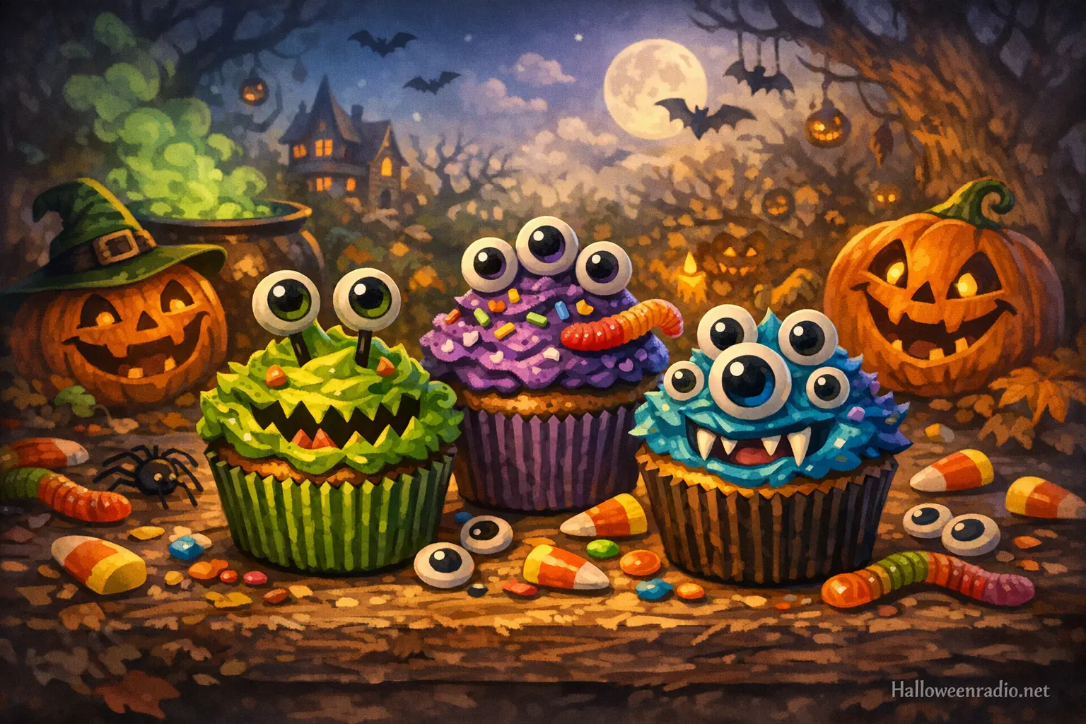 How to make monster cupcakes with candy eyes